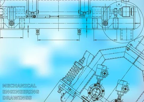 Blueprint, Sketch. Vector engineering illustration Ilustración de archivo