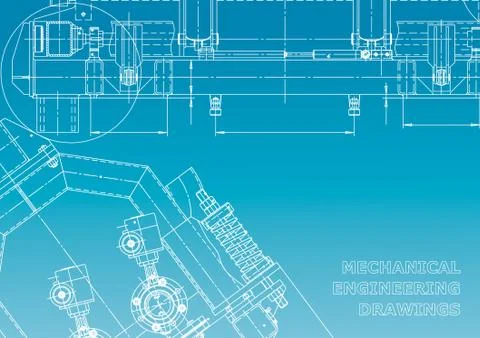 Blueprint, Sketch. Vector engineering illustration Illustrazione stock