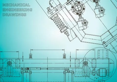 Blueprint, Sketch. Vector engineering illustration Stock Illustration