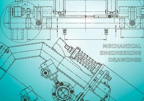 Blueprint, Sketch. Vector engineering illustration Illustrazione stock