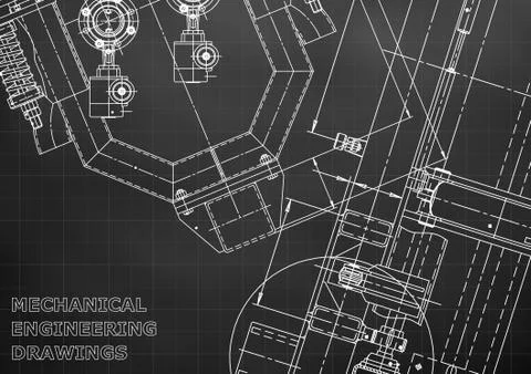 Blueprint, Sketch. Vector engineering illustration Stock Illustration