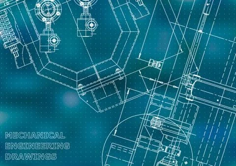 Blueprint, Sketch. Vector engineering illustration Stock Illustration