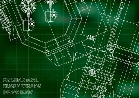 Blueprint, Sketch. Vector engineering illustration Stock Illustration