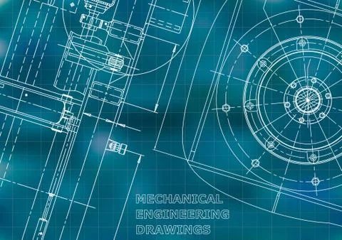 Blueprint, Sketch. Vector engineering illustration Illustrazione stock