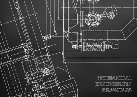 Blueprint, Sketch. Vector engineering illustration Stock Illustration