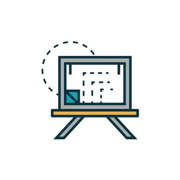 Blueprint table work tools engineering icon Illustrazione stock