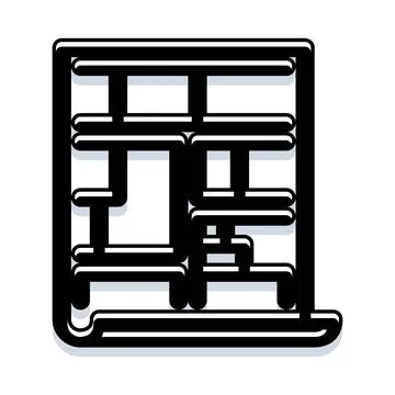 Blueprint technical drawing showing architectural project plan Stock Illustration