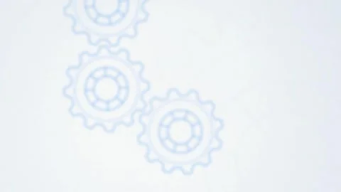 Blueprint technical gear cogs rotating seamless loop motion background Stock Footage 345760981