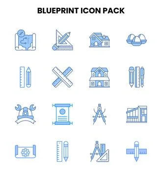 Blueprint Two Colour Icons Pack イラスト素材