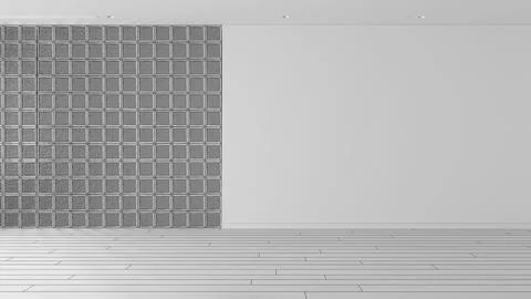 Blueprint unfinished project draft, empty room interior design, open space .. Stock Illustration