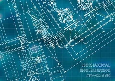 Blueprint. Vector engineering drawings. Mechanical instrument making イラスト素材