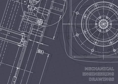 Blueprint. Vector engineering illustration. Computer aided design systems Stock Photos