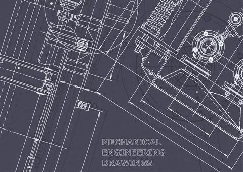 Blueprint. Vector engineering illustration. Computer aided design systems Foto stock