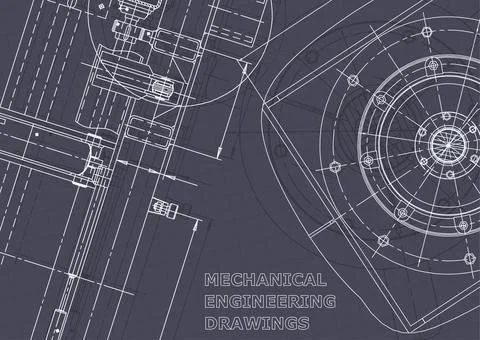 Blueprint. Vector engineering illustration. Computer aided design systems Foto stock