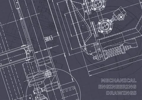 Blueprint. Vector engineering illustration. Computer aided design systems Foto stock