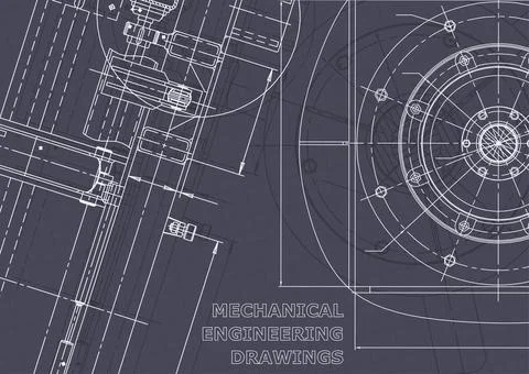 Blueprint. Vector engineering illustration. Computer aided design systems Stock Photos