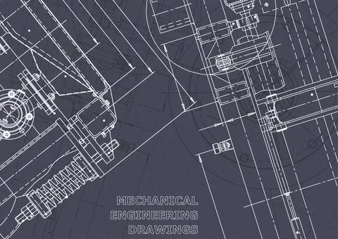 Blueprint. Vector engineering illustration. Computer aided design systems Stock Photos