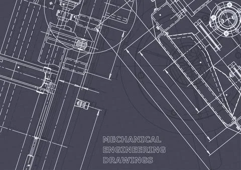 Blueprint. Vector engineering illustration. Computer aided design systems Stock Photos