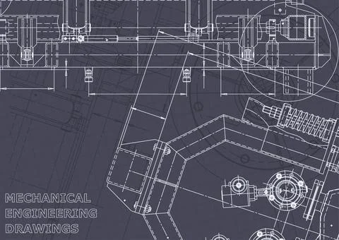 Blueprint. Vector engineering illustration. Computer aided design systems Foto stock