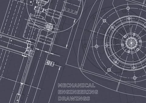 Blueprint. Vector engineering illustration. Computer aided design systems Stock Photos