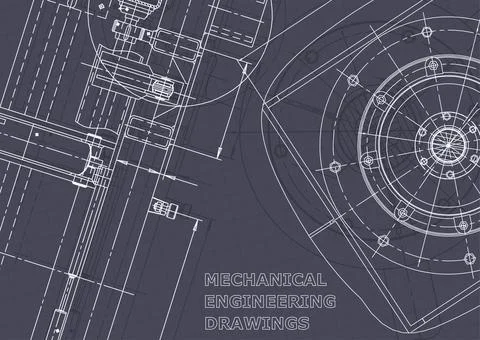 Blueprint. Vector engineering illustration. Computer aided design systems Stock Photos
