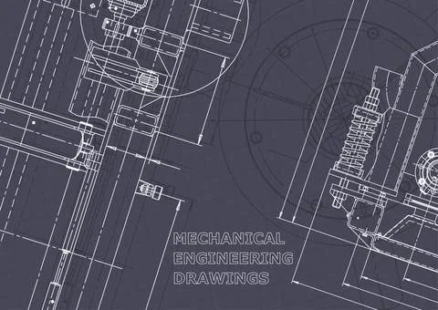 Blueprint. Vector engineering illustration. Computer aided design systems Stock Photos
