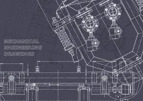 Blueprint. Vector engineering illustration. Computer aided design systems Foto stock