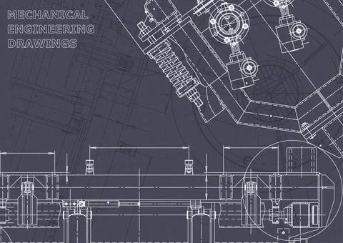 Blueprint. Vector engineering illustration. Computer aided design systems Stock Photos