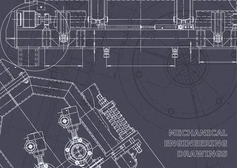 Blueprint. Vector engineering illustration. Computer aided design systems Foto stock