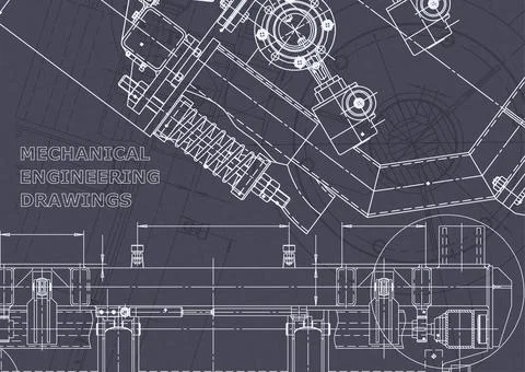 Blueprint. Vector engineering illustration. Computer aided design systems Stock Photos