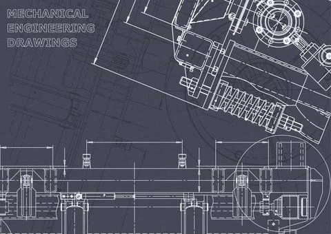 Blueprint. Vector engineering illustration. Computer aided design systems Foto stock