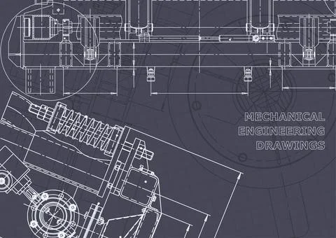 Blueprint. Vector engineering illustration. Computer aided design systems Foto stock