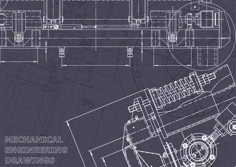 Blueprint. Vector engineering illustration. Computer aided design systems 스톡 사진