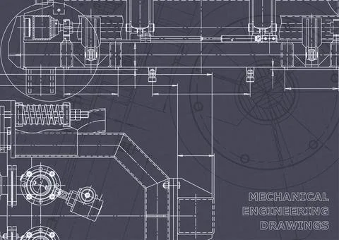 Blueprint. Vector engineering illustration. Computer aided design systems Stock Photos