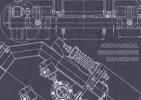 Blueprint. Vector engineering illustration. Computer aided design systems Foto stock