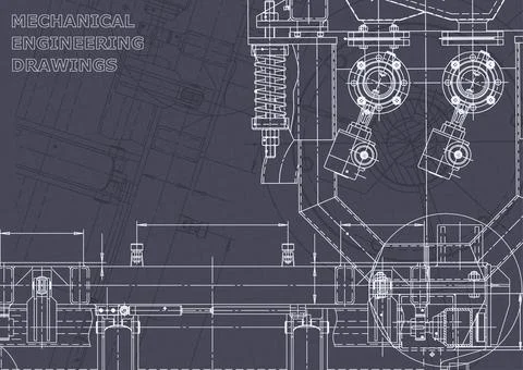 Blueprint. Vector engineering illustration. Computer aided design systems Foto stock