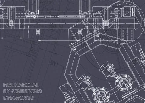 Blueprint. Vector engineering illustration. Computer aided design systems Foto stock