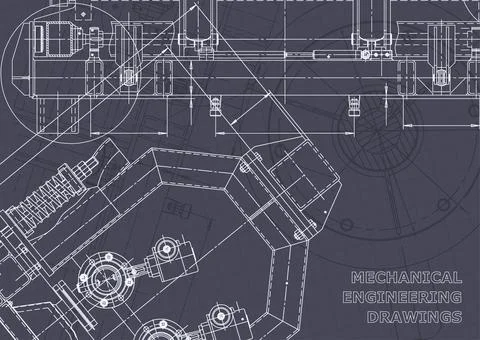Blueprint. Vector engineering illustration. Computer aided design systems Foto stock