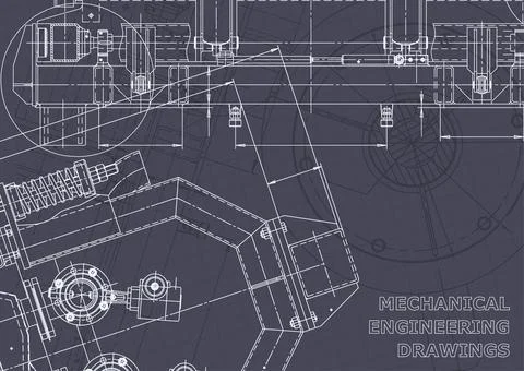 Blueprint. Vector engineering illustration. Computer aided design systems Foto stock