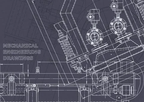 Blueprint. Vector engineering illustration. Computer aided design systems 스톡 사진