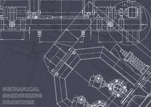 Blueprint. Vector engineering illustration. Computer aided design systems Foto stock