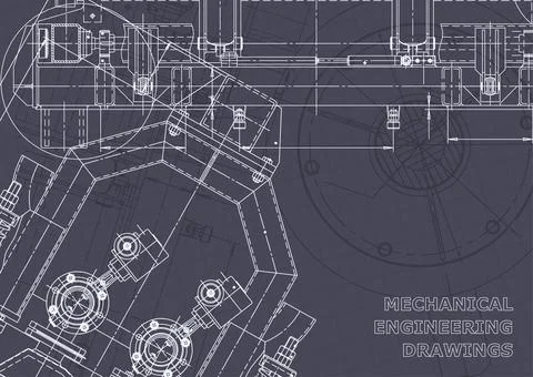 Blueprint. Vector engineering illustration. Computer aided design systems Foto stock