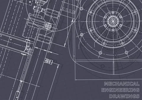Blueprint. Vector engineering illustration. Computer aided design systems Foto stock