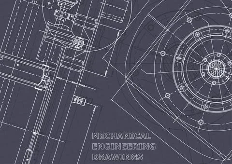 Blueprint. Vector engineering illustration. Computer aided design systems 스톡 사진