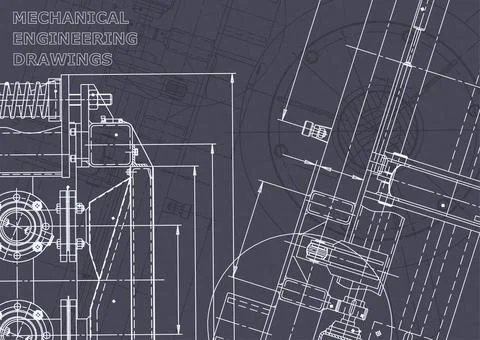 Blueprint. Vector engineering illustration. Computer aided design systems Stock Photos