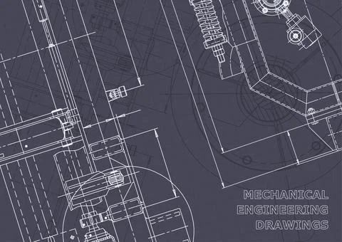 Blueprint. Vector engineering illustration. Computer aided design systems 스톡 사진