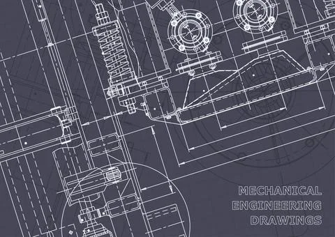 Blueprint. Vector engineering illustration. Computer aided design systems Foto stock
