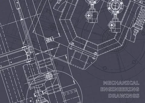 Blueprint. Vector engineering illustration. Computer aided design systems Foto stock