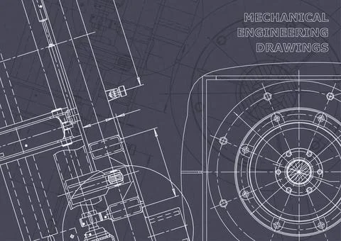 Blueprint. Vector engineering illustration. Computer aided design systems Foto stock