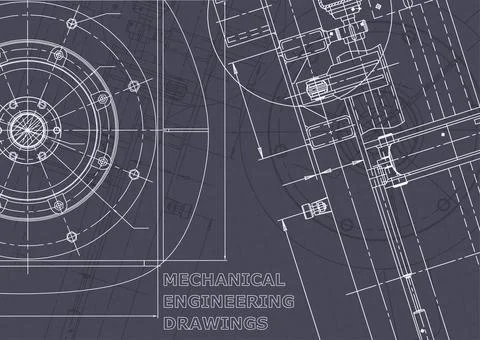 Blueprint. Vector engineering illustration. Computer aided design systems Foto stock